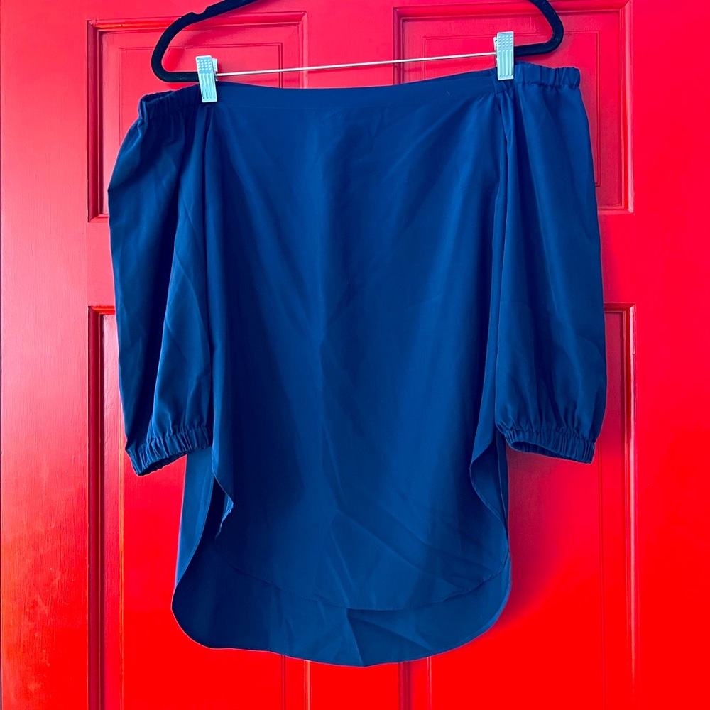 Amanda Uprichard sz S Navy off the shoulder blouse